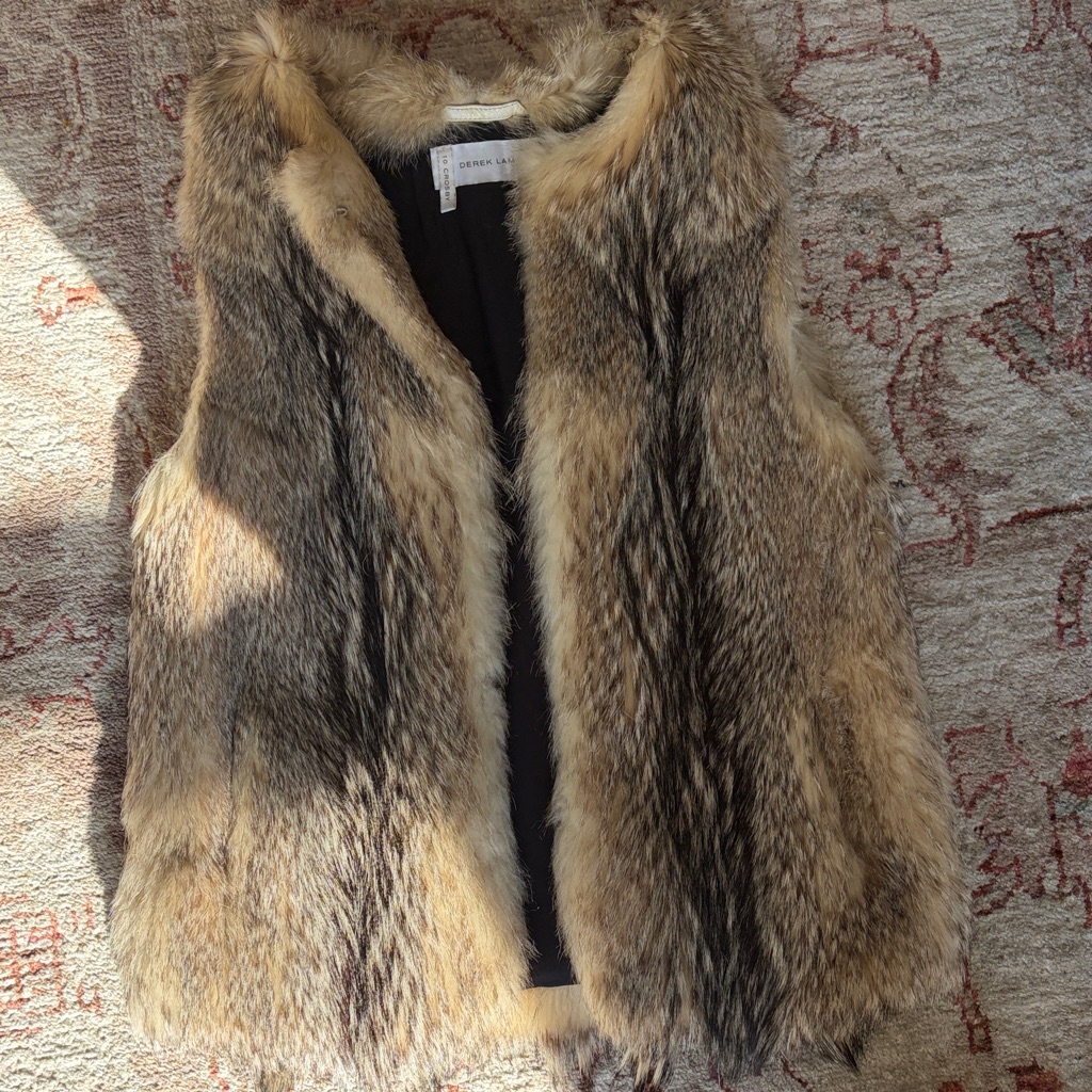 Derek Lam Real Fox Fur Vest In Brown And Tan